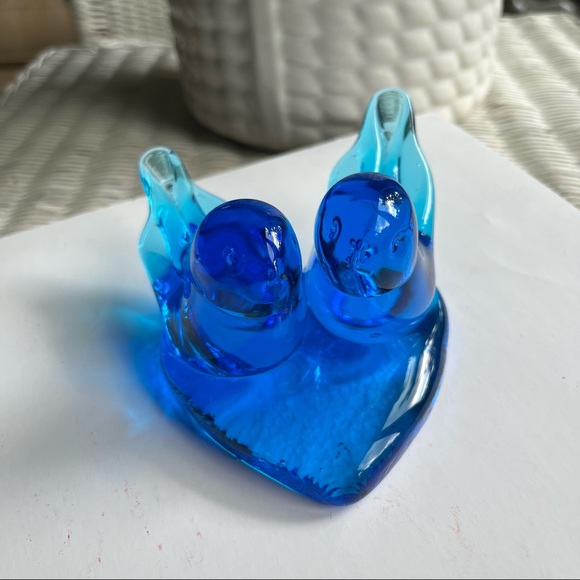 1989 Leo Ward Blue Bird of Happiness Glass Figurine - Picture 3 of 7